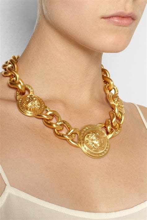 gold plated versace chain|versace necklace real gold.